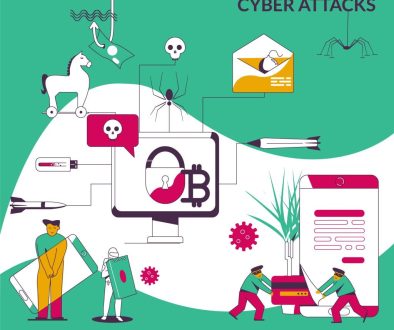 Cyber Attacks Flat Illustration