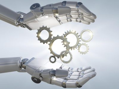 3d-rendering-robot-hand-holding-metal-3d-mechanical-gear
